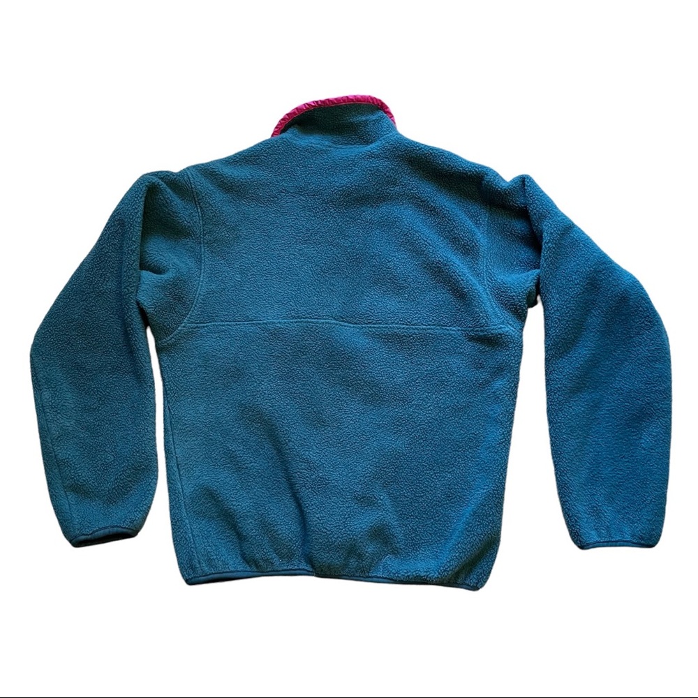 Patagonia Womens Synchilla Snap Fleece Pullover Medium Turquoise & Pink USA Made - Picture 4 of 4